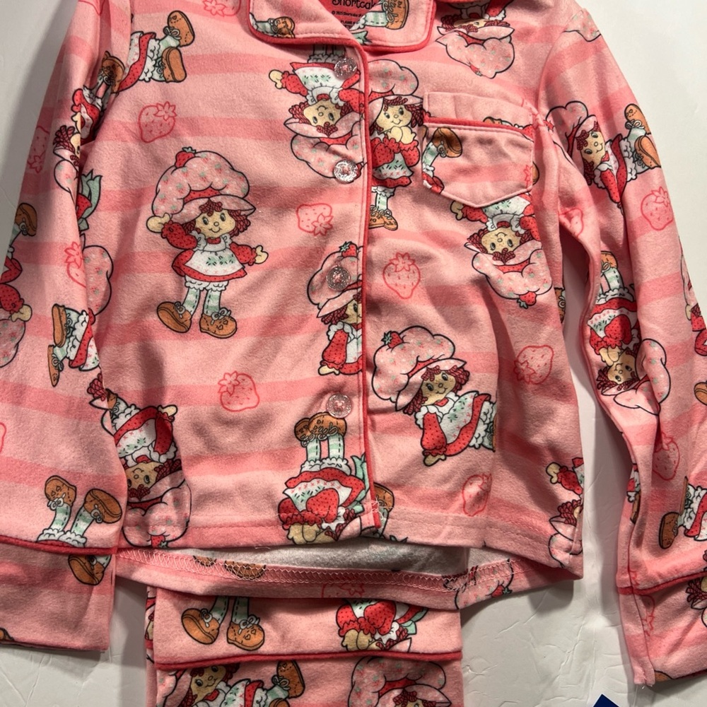 Pink Kids Pajamas straberry shortcake